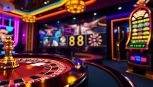 Players enjoying an exciting online gambling experience at XX88 casino with vibrant gaming elements.