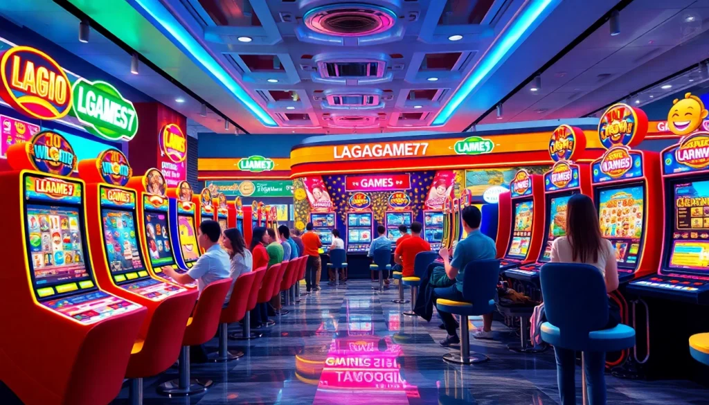 LAGAGAME77 online gaming platform showcasing vibrant games and engaging user experience.