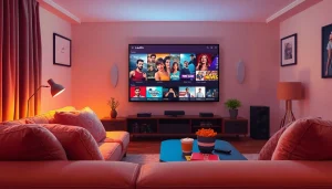Lauthaitv streaming cozy living room with vibrant content and inviting atmosphere.