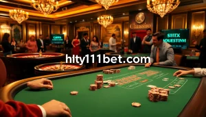 Players enjoying a vibrant poker game at the casino, showcasing action elements linked to https://11betn.com/.