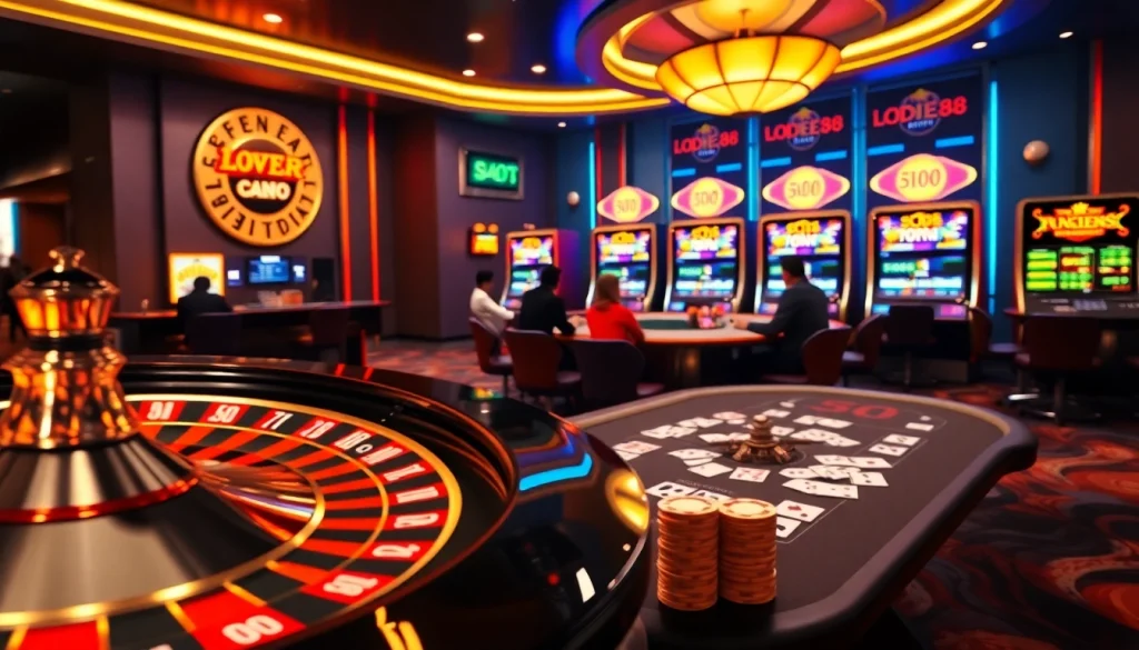 Experience high-stakes action at trang chủ lode88 with vibrant casino tables and exciting online betting interfaces.