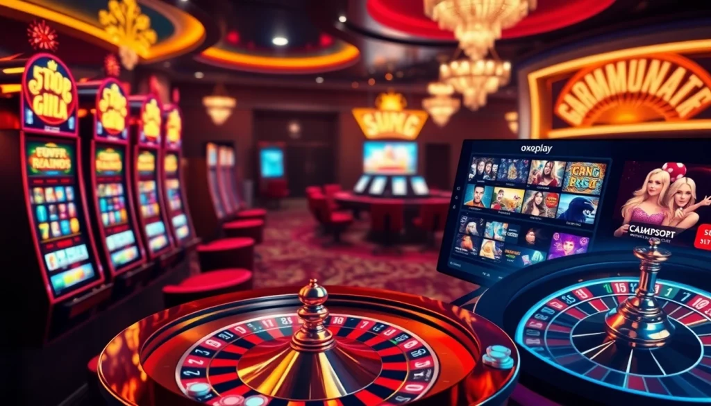 Experience thrilling gaming at oxplay with vibrant slot machines and engaging online interfaces.