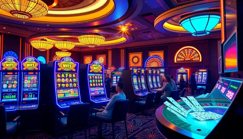 Experience thrilling gameplay with idnslot on vibrant casino machines adorned with chips and cards.