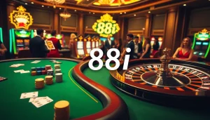 Experience the thrill of gambling at 88i with vibrant casino tables and exciting slot machines.