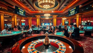 Players enjoying a thrilling game at NK88 net casino with excitement around a roulette table.