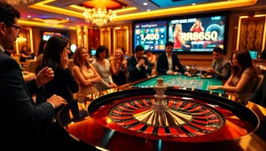 Players having fun at the roulette table in a luxury casino inspired by https://rr8888.in.net/, showcasing excitement and elegance.