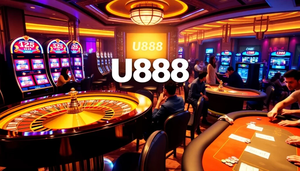 Experience the excitement of U888 with vibrant casino visuals and engaging gameplay.