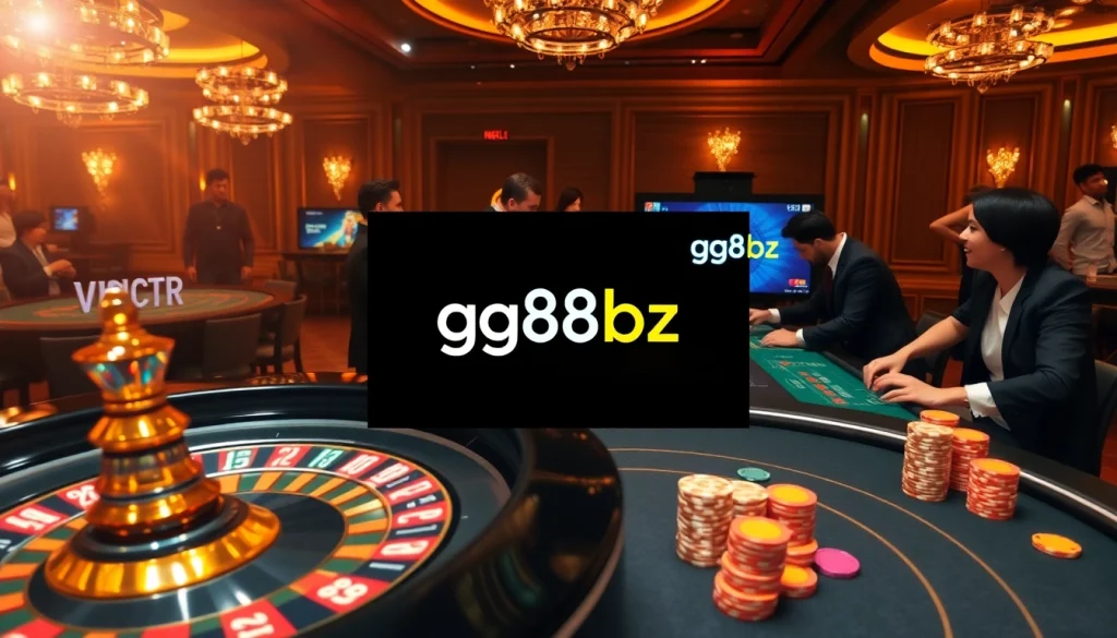 Experience thrilling gambling action at gg88bz casino with colorful chips and intense table games.