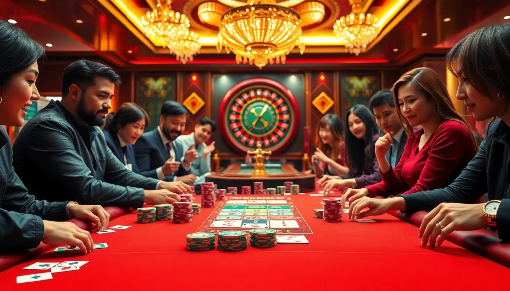 Experience intense excitement at the 68 game bài table in a luxurious casino setting.