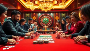 Experience intense excitement at the 68 game bài table in a luxurious casino setting.