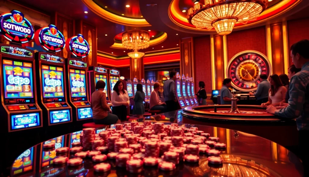 Experience the thrill of slot depo 5k gameplay with vibrant machines and casino excitement.