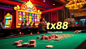 Experience the thrill of casino gaming at https://tx88.link/ with vibrant displays of poker tables and roulette wheels.