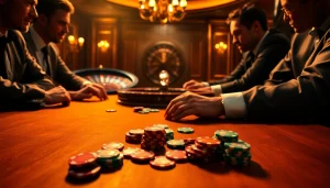 Engaged players at a Texas Hold'em game, showcasing the excitement of 789f gambling.