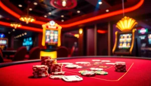 Engaging casino scene with vibrant visuals, highlighting mk8th.net online gaming experience.