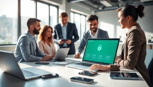 快连官网 interface showcased on a modern laptop amid multi-platform devices.