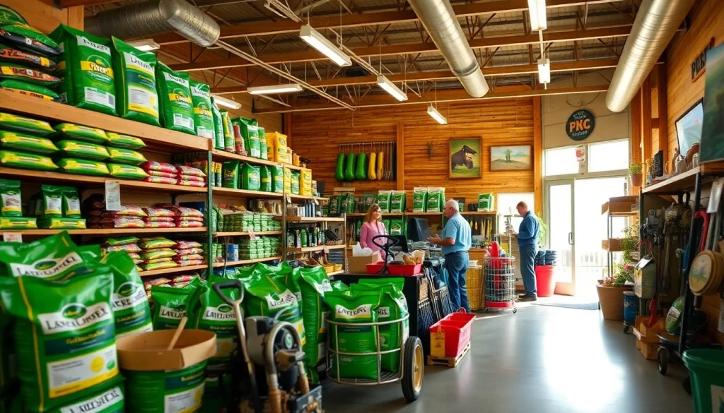 Farm Supplies in Ellsworth, MI, featuring a busy local store with vibrant feed bags and friendly customer service.