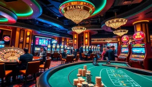 Experience the excitement of gambling at https://nohu90io.uk.net/ with vibrant casino visuals featuring roulette and poker tables.