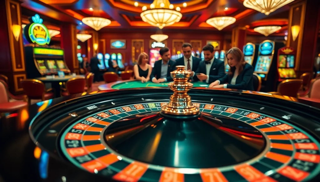 Excited players at a phsky roulette table, experiencing luxury gambling in action.
