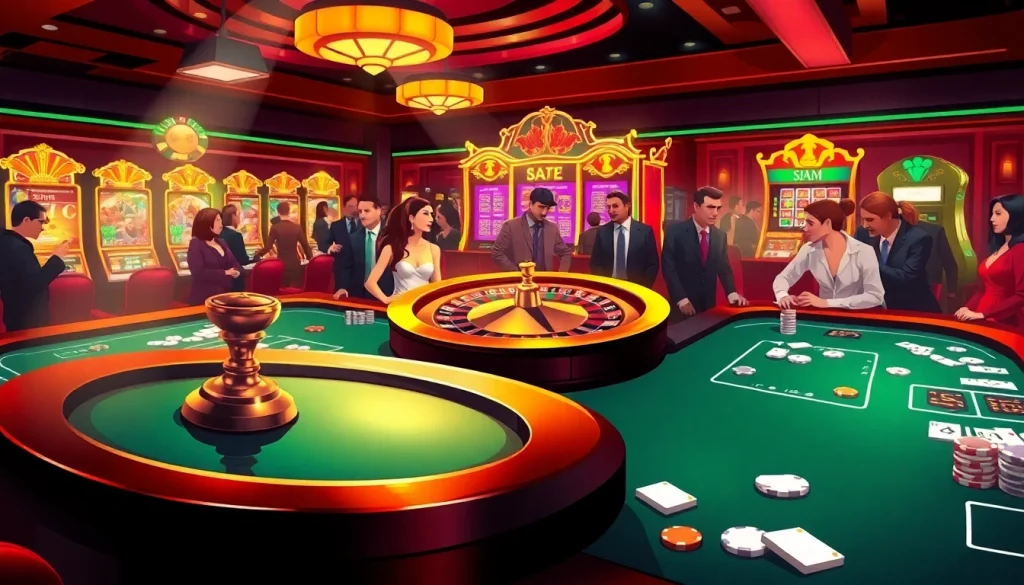 Experience the thrill of a top club casino with vibrant gaming tables and engaging players.
