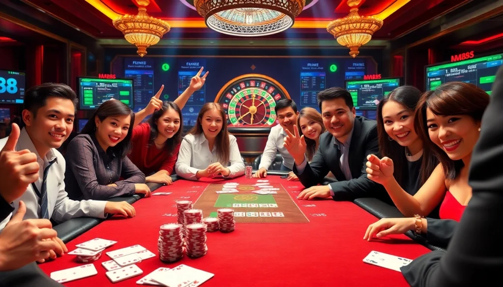 Experience the excitement of MM88 casino with an engaging poker scene filled with anticipation and luxury.