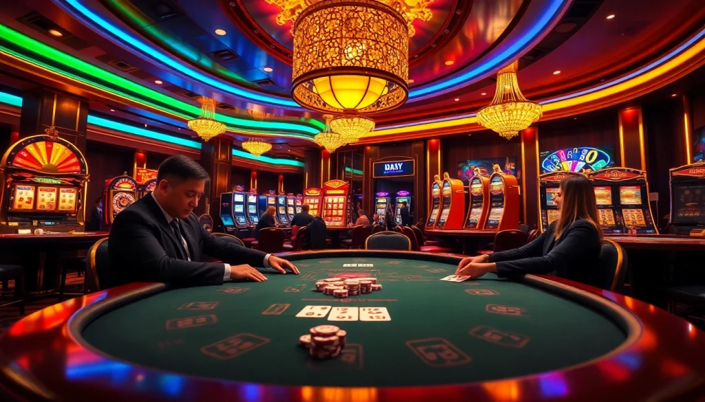 Experience electrifying casino action with LC88 at a luxury poker table.