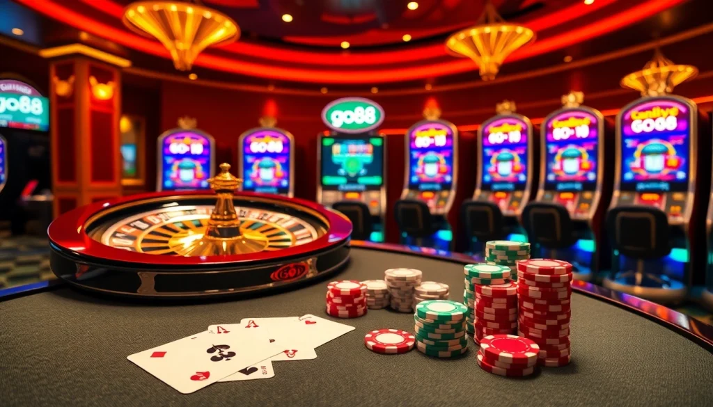 Experience the excitement of go88 at a luxurious casino with vibrant games and winning moments.