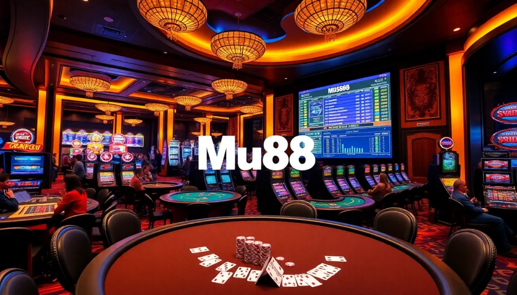 Experience thrilling action at Mu88 Casino with players enjoying dynamic table games and slots.
