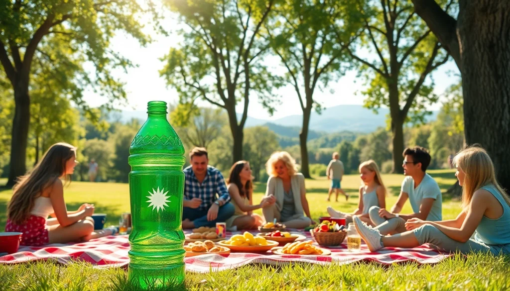 Enjoying a picnic with BOTOL169 water bottle in a vibrant green park