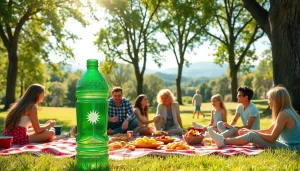 Enjoying a picnic with BOTOL169 water bottle in a vibrant green park