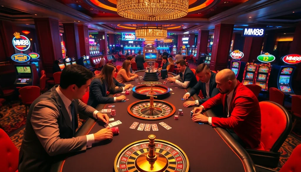 Experience the thrill of gaming at MM88's sophisticated casino tables filled with excitement.