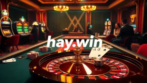 Experience the excitement of winning at hay.win in a luxurious casino setting.