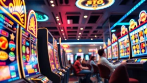 Exciting scene of ulat123 slot gamers engaged in thrilling gameplay with vibrant graphics.