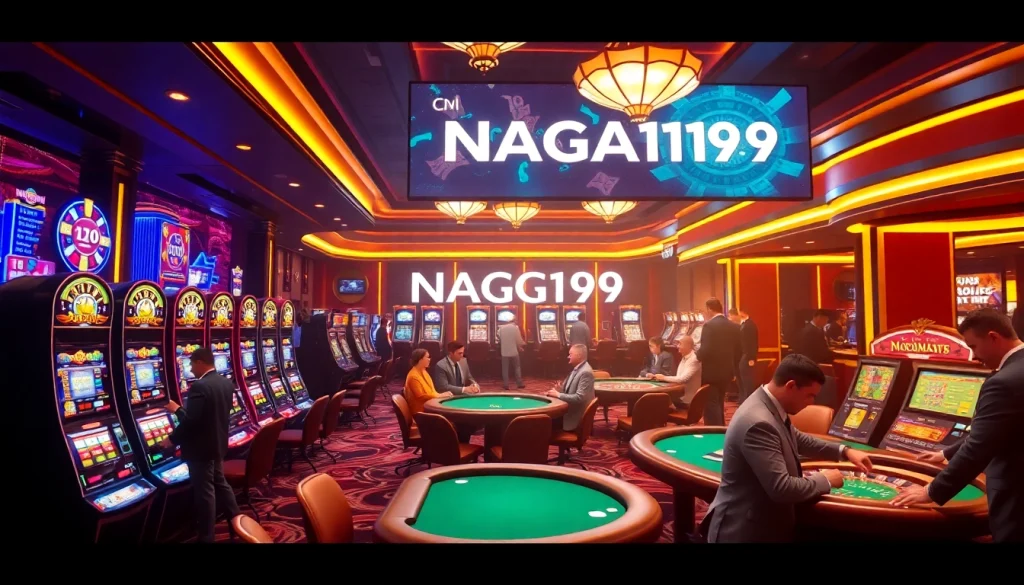 Experience excitement at NAGA169 resmi with vibrant slot machines and roulette wheels.