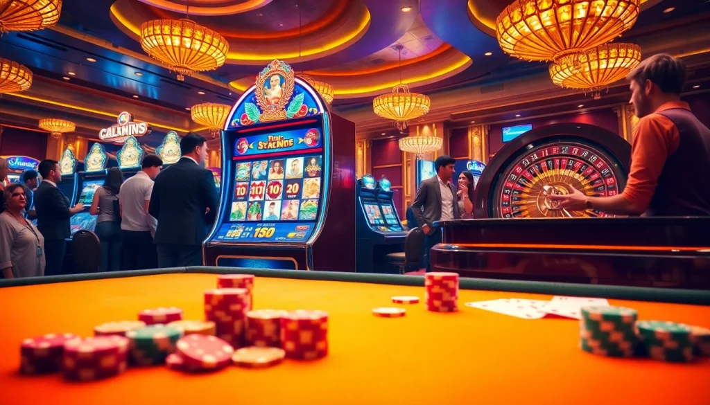 Engaging in thrilling uu88 nổ hũ slot gaming at a luxurious casino.