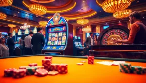 Engaging in thrilling uu88 nổ hũ slot gaming at a luxurious casino.