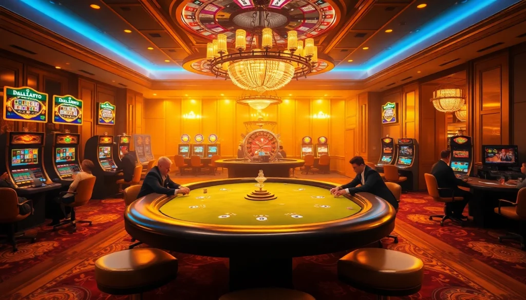 A player engaging in a thrilling poker game at nohu.com, surrounded by luxurious casino elements.