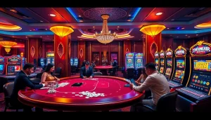 Players enjoying high-stakes action at https://789paka.com with vibrant casino tables and slot machines.