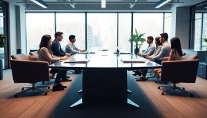 Brightet technology solutions integrated in a modern office with team collaboration.