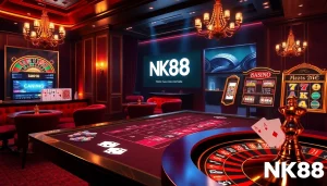 Navigating exciting online gambling experiences at NK88 with vibrant casino elements and interactive games.