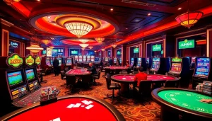 Experience excitement at Jun88 with vibrant casino gaming tables and players engaged in thrilling action.
