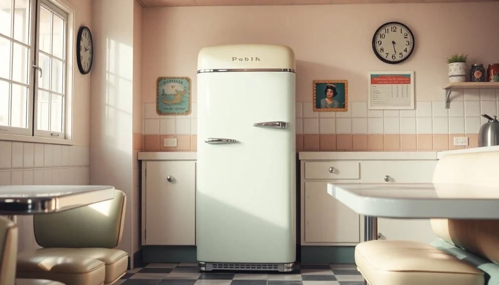 Showcasing a Retro Appliance in a charming vintage kitchen, creating a nostalgic atmosphere.