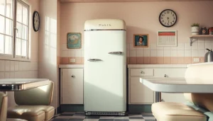 Showcasing a Retro Appliance in a charming vintage kitchen, creating a nostalgic atmosphere.