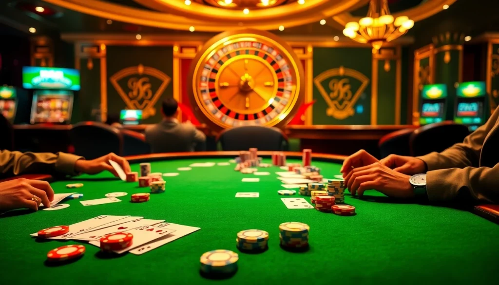 Experience exciting gameplay at mm88bet with vibrant poker chips and cards on a luxurious table.