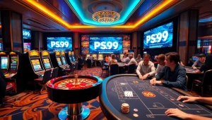Players enjoy vibrant gaming experiences at PS99, blending excitement and professionalism in a high-class casino atmosphere.