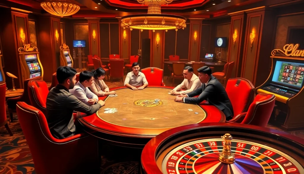 Experience the excitement of online gaming at https://888vnd.org/ with players enjoying a high-stakes poker game.