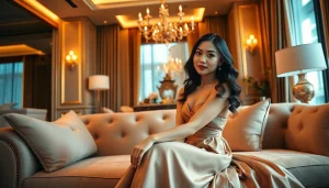 Premium Singapore escort in an elegant setting, showcasing luxury and charm.