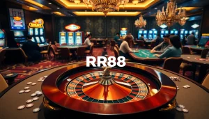 Experience high-stakes gaming at RR88 with a luxurious casino atmosphere and exciting roulette action.