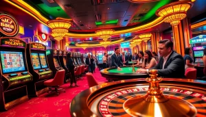 Experience thrilling games at SC88 with vibrant casino visuals featuring slot machines and poker action.